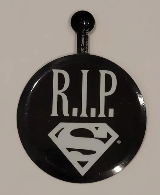 1992 Vintage R.I.P. SUPERMAN Collector's Medal Pin Badge DC Comics-NOS-Unused