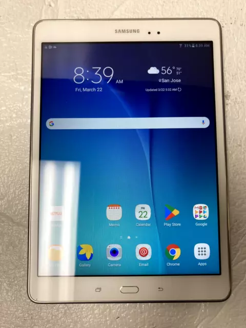 Samsung Galaxy Tab A 16GB 9.7" Tablet SM-T550 White TESTED GOOD