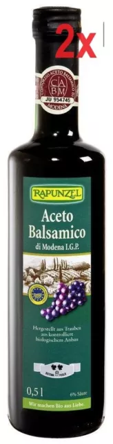 Rapunzel Aceto Balsamico di Modena I.G.P. Rustico bio 2 x 500 ml