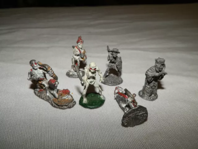 Dungeons and Dragons Vintage Pewter Figures Skeleton Monsters Maybe a Lich to