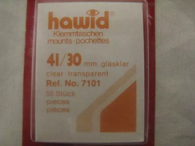 Hawid 41/30Mm Stamp Mounts 50 Pieces Clear - Paintings - Supplies