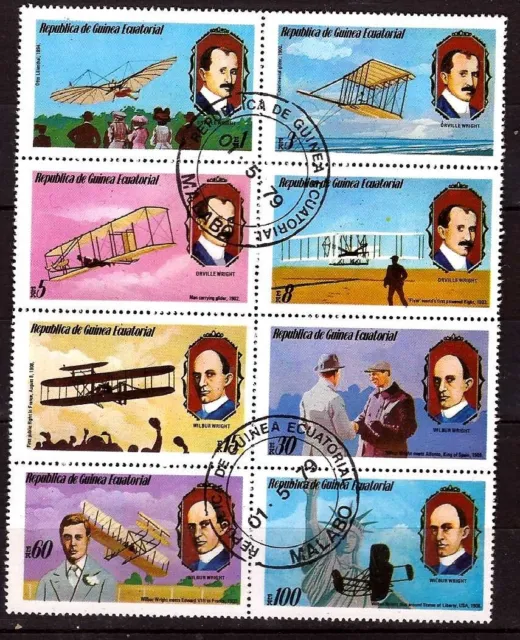 PIM1449 MADAGASCAR bloc 8 timbres: les inventeurs de l'avion