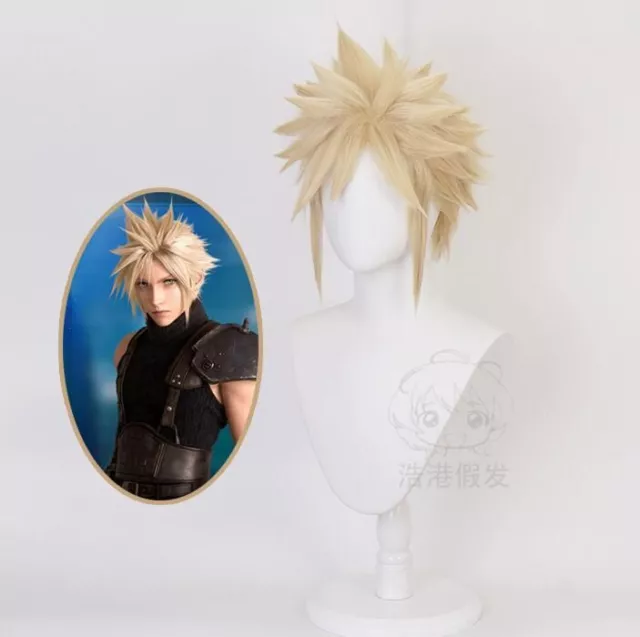 Anime Hair Wig Final Fantasy Cloud Strife Linen Blonde Cosplay Heat Resistant