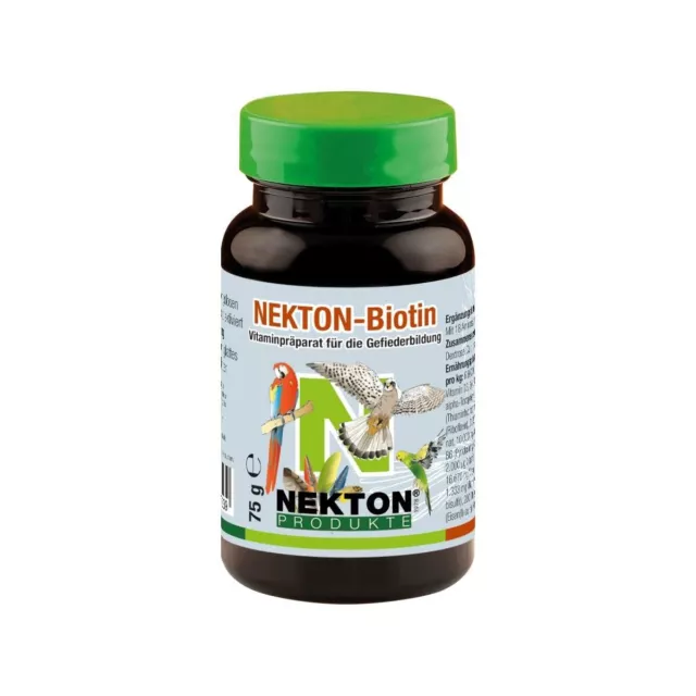 NEKTON Bio - Biotin Vitaminpräparat zur Gefiederbildung für alle Vögel - 75g