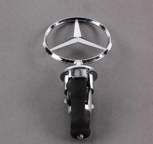 Badge/emblème Mercedes étoile 3D Bleu Chrome 44mm - Pour Capot, Calandre | Décoration Auto Métallique