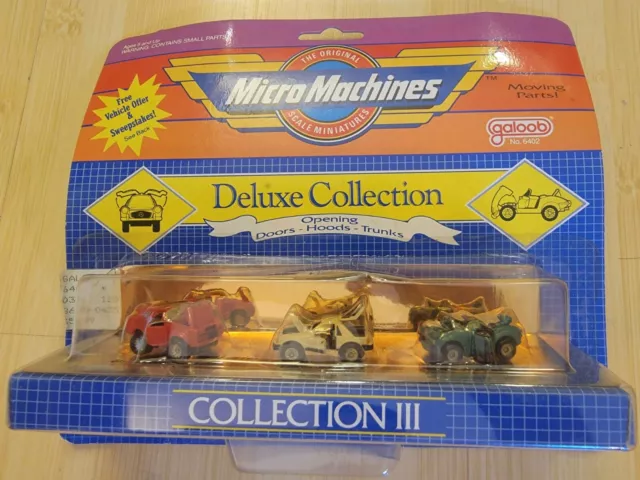 Vintage NEW 1989 Galoob Micro Machines Deluxe Collection # 3 Car Vehicle Truck