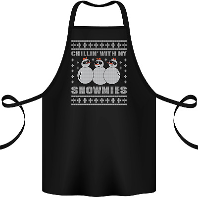 Chillin With My Snowmies Funny Christmas Cotton Apron 100% Organic