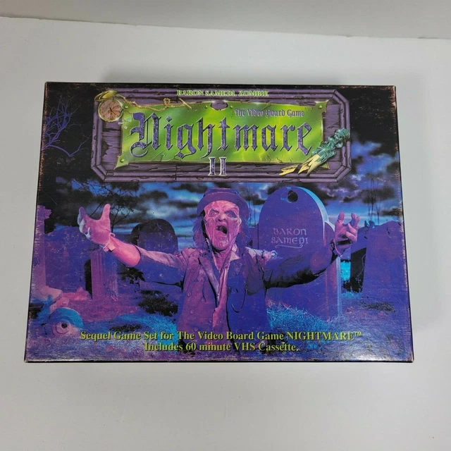 NIGHTMARE 2 II VHS Horror Board Game Expansion Vintage 1991 Baron