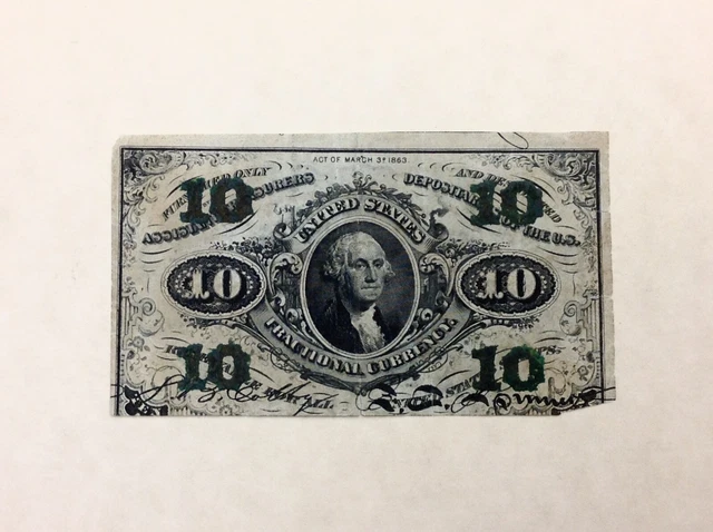 ~ Fr 1256 - TEN 10 CENTS THIRD ISSUE FRACTIONAL CURRENCY - CIVIL WAR NOTE