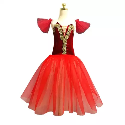 Red Ballet Dress Long Dance Adult Children Professional Costumes Tutu Skirts