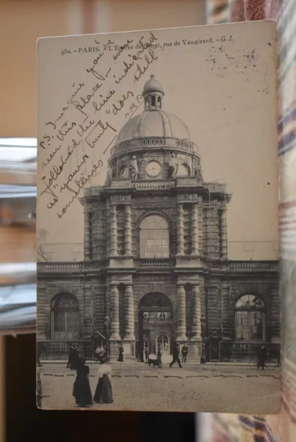 L'Entree du Senat Rue De Vaugirad Paris France 1908 Postcard
