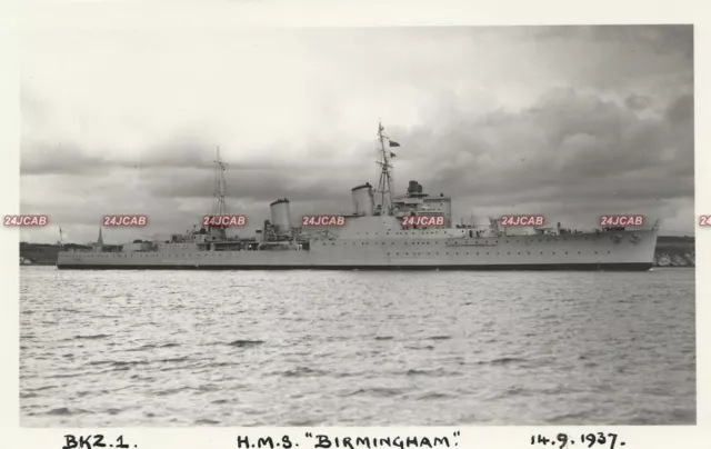 Original Photograph Royal Navy. HMS "Birmingham" Light Cruiser. WW11. Fine! 1937