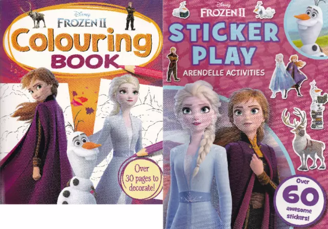 2 X Disney Frozen 2 Colouring Sticker Activity Books For Boys/Girls