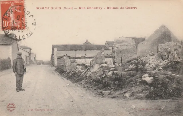 CPA 51 SOMMESOUS (Marne) Rue Chouffry Ruines de Guerre