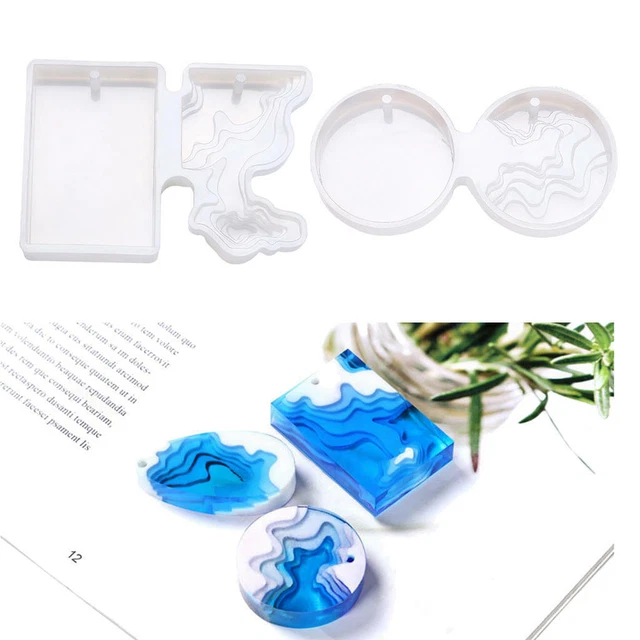 2Pcs Silicone Mold Resin Art Mould Epoxy DIY Soap Pendant Jewelry Tool Craft