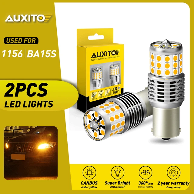 2x LED Front Turn Signal Blinker Light Bulbs 1156 7506 Amber Yellow 1500K CANBUS
