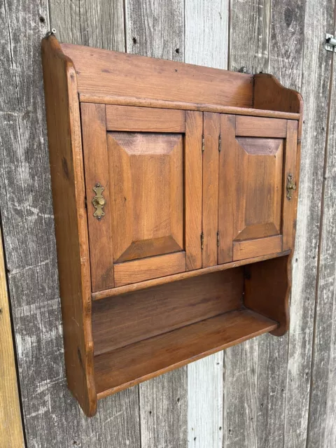 Antique Vintage Wood Wall Mount Medicine Cabinet Cupboard