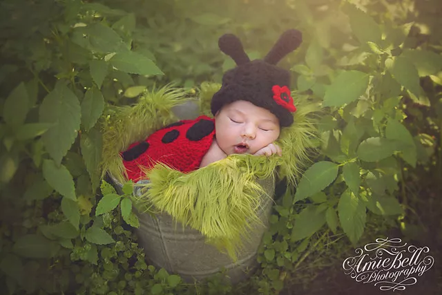 Newborn Infant Baby Crochet Ladybug Photography Props Costume Outfit 3