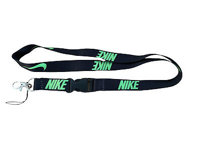 Nike Lanyard Neck Detachable ID Badge Keychain Holder Black/Green Fast Shipping