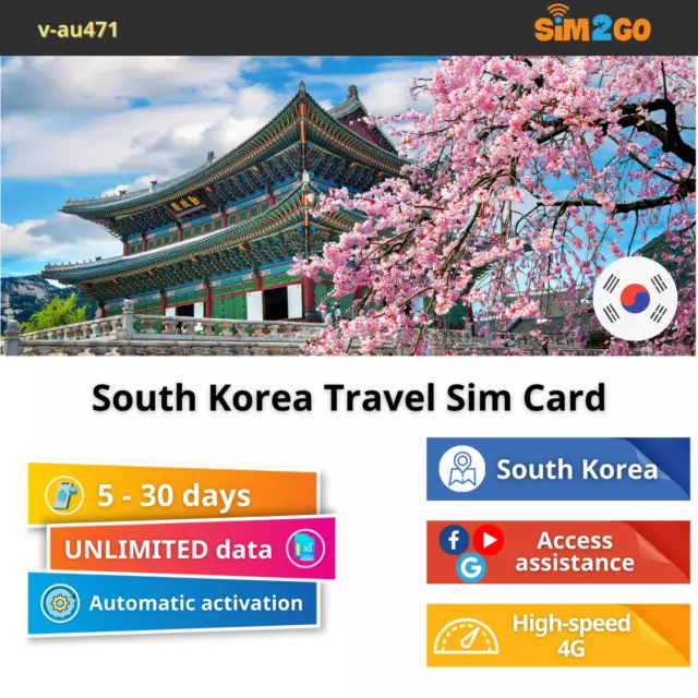South Korea Travel SIM Card Unlimited Data Plan | 4G LTE SK Telecom | 5-30 Days