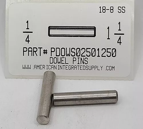 1/4X1-1/4 Dowel Pin 18-8 Stainless Steel (5)