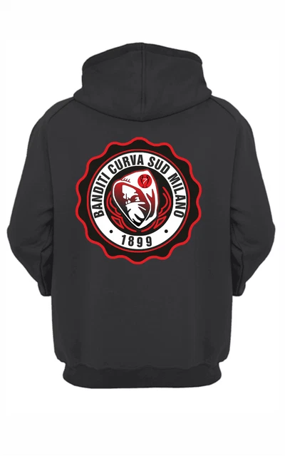 Felpa New  con cappuccio e marsupio con stampa Curva sud  sia davanti retro