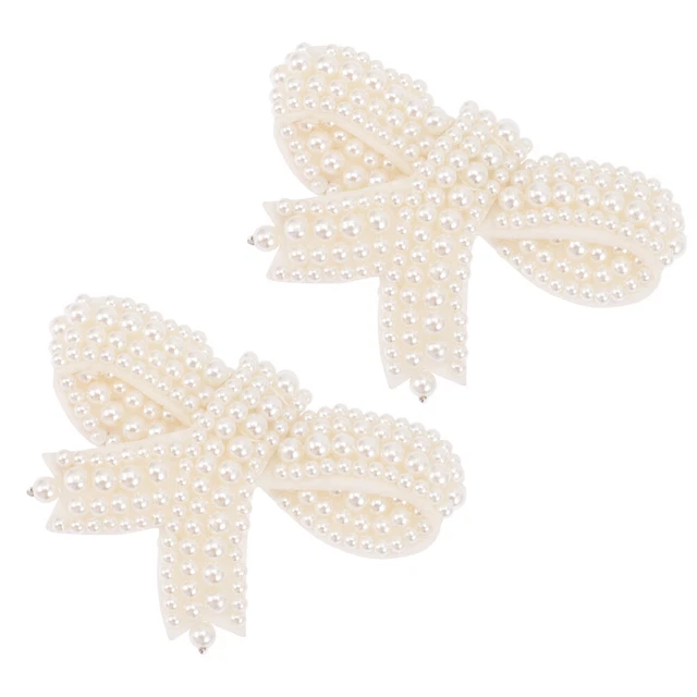 1 par de clips de zapatos de arco con moño de perlas zapatos dijes zapatos desmontables joyería