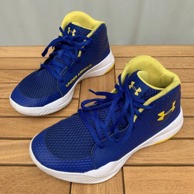 Under Armour Basketball High Top Trainers Sports Shoes Blue UK 3.5 EU 36