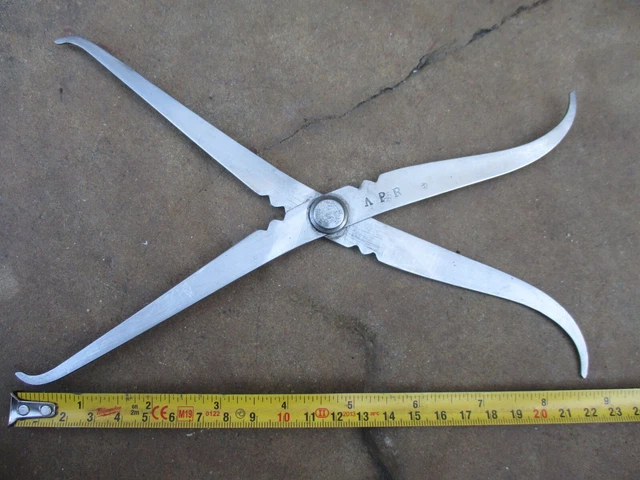 Vintage Stainless Dual Ended Combined Inside & Outside Turner Caliper Marked Apr