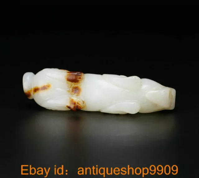 3.8 " China Natural Hetian Jade Carved Animal Pixiu Beast Wealth Bixie Pendant 3