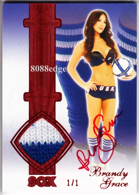 2012 Benchwarmer Soccer Sox Auto: Brandy Grace #1/1 Of One Red Swatch Autograph