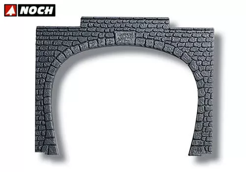 Portale tunnel binario doppio 15,5x12,5 cm (2 pz) HO NH60020 - noch modellismo