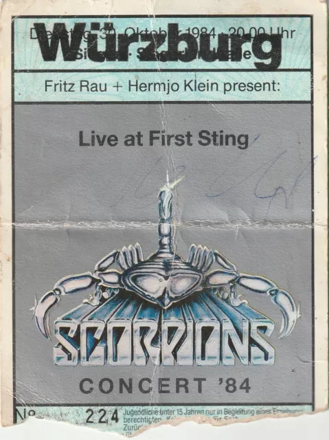 Scorpions | Tour 1984 | Würzburg || Konzertkarte Concert Ticket