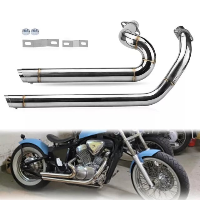 Shortshots Staggered Exhaust Pipes Fit Honda VT600C Shadow VLX600 VLX400 VT400