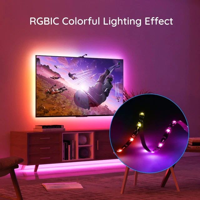Immersion Télévision Rétroéclairage LED WiFi Caméra, LED 3,8m RGB 55-65 Pouces