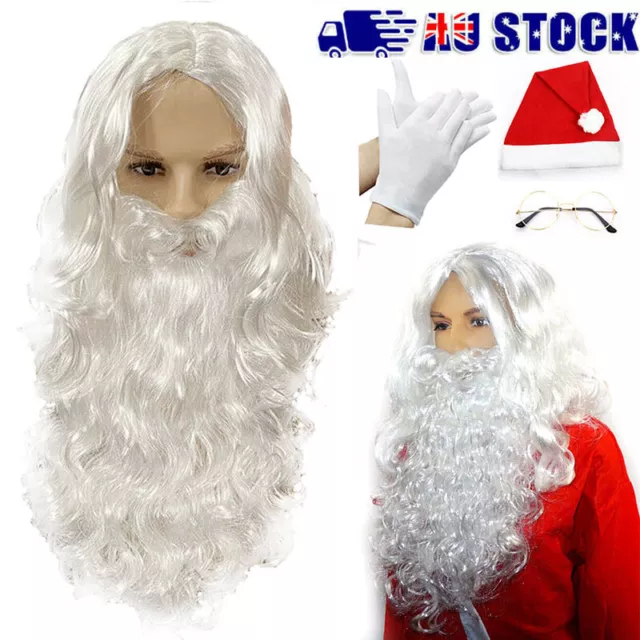 Santa Claus Wig Beard Set Father Christmas Fancy Dress Merry Xmas Party Costume