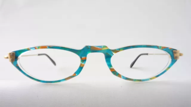 Nah-Brille für Damen türkis ohne Glas schmal ausgefallen Kunststoffgestell Gr. L