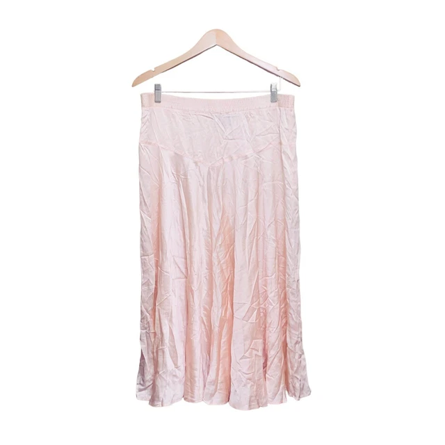 Vintage Carole Little Peach Silk Skirt Size 10 St Tropez British Hong Kong