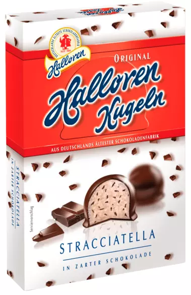 STRACCIATELLA HALLOREN KUGELN DDR OSTALGIE 125g MHD 1.1.25 PRALINEN SCHOKOLADE !