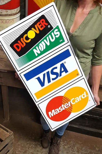 VINTAGE MASTER CARD, Visa & Discover Credit Card Double Sided Flange