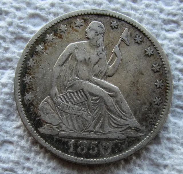 1850-O Seated Liberty Silver Half Dollar Early Rare Date New Orleans XF Cleaned