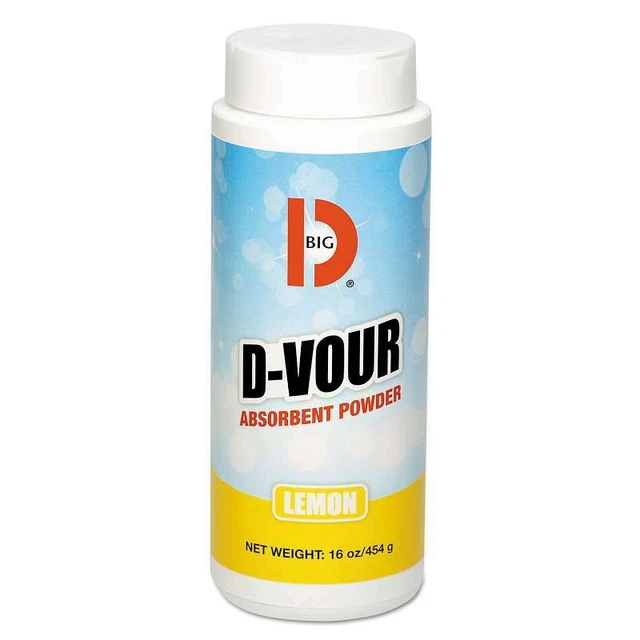 Big D Industries D-Vour Absorbent Powder, Canister, Lemon, 16oz,  752132001669