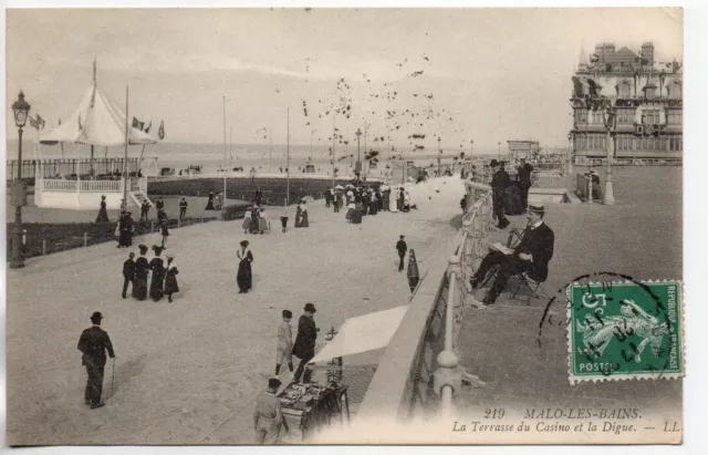 MALO LES BAINS - NORD - CPA 59 - the Casino Terrace and the Digue