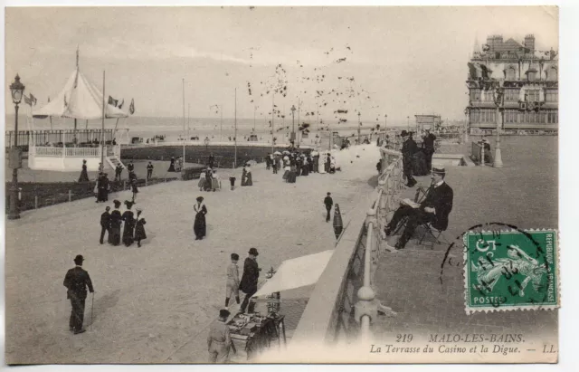 MALO LES BAINS - NORD - CPA 59 - la Terrasse du Casino et la Digue