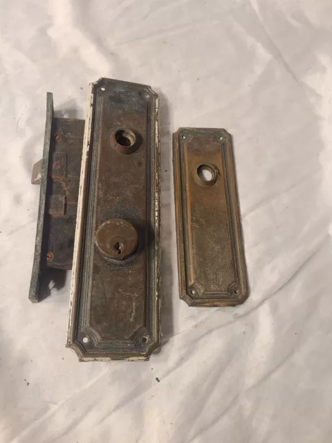 Antique Sargent Brass Door Mortise Dead Bolt Lock Hardware With Cylinder