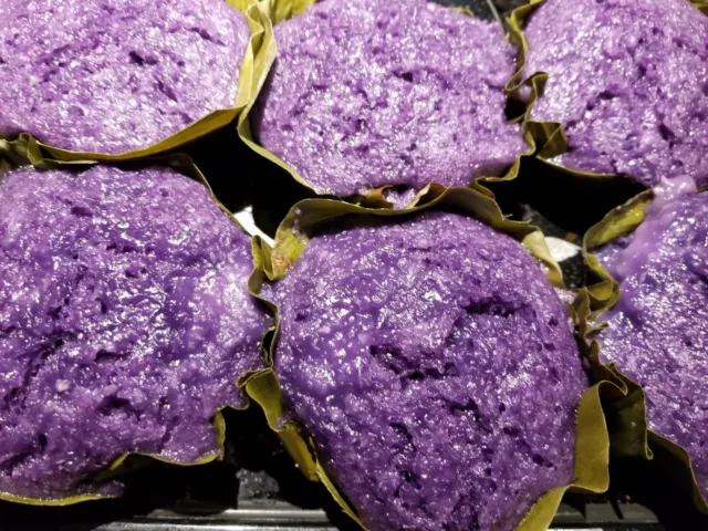 6 Pcs  Purple Rice Cakeube Puto Bigas Freshly Made Philippine Snacks