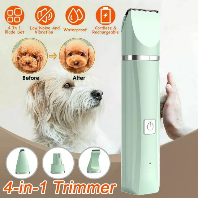 4-in-1 Profi Hundeschermaschine Hunde Katze Rasierer Haustier Tierhaarschneider