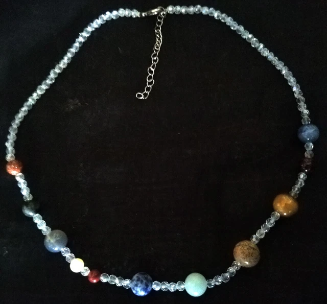 ROCK MINERAL Solar System Gemstones Planet Necklace Jasper Sodalite Rock Crystal