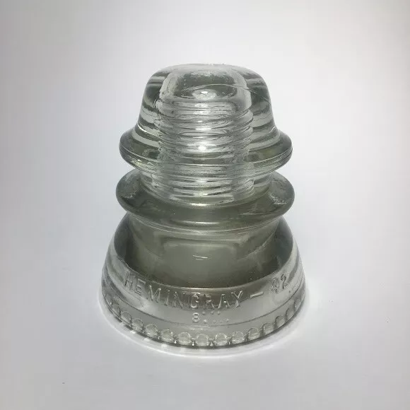 HEMINGRAY-42 Clear Glass USA Vintage Insulator