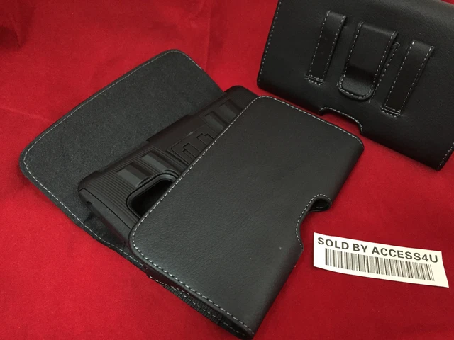 Black Leather Holster Belt Clip Pouch For Samsung Galaxy S6 Edge Plus Armor Case